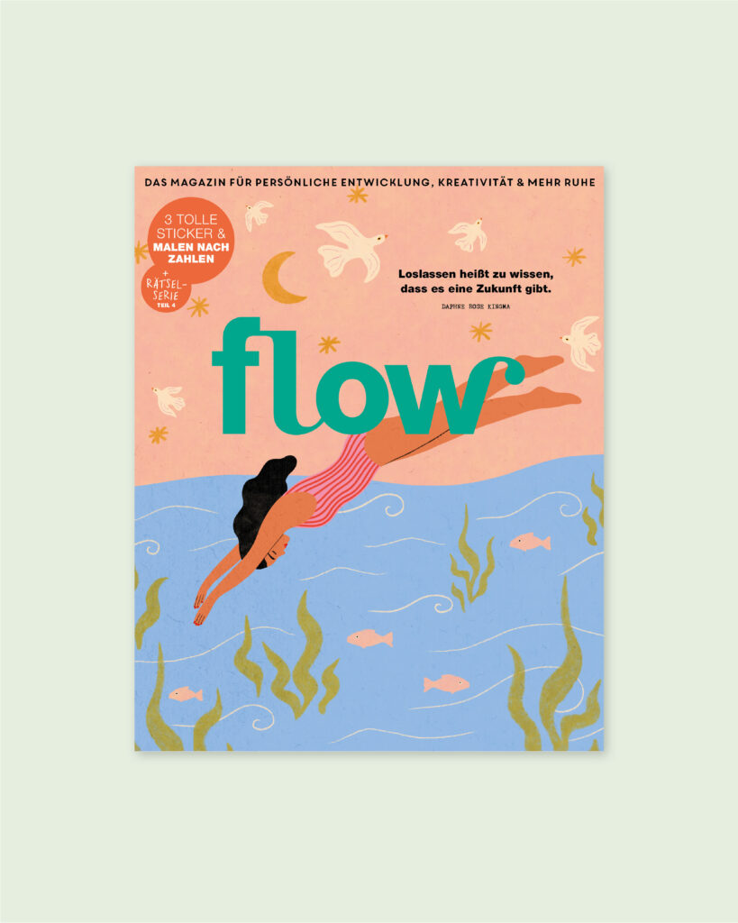 Das Cover der 98. Flow mit Malen nach Zahlen und Handy-Sticker
