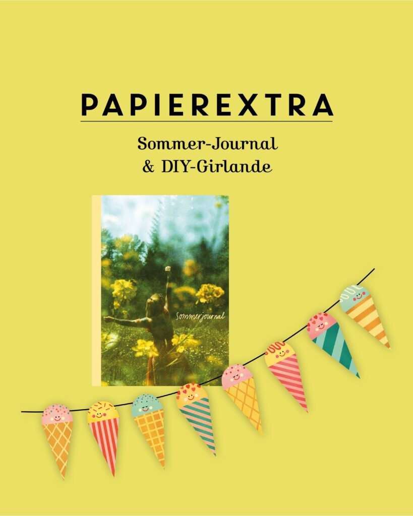 Das Papierextra der 99. Flow: Sommer-Journal und DIY-Girlande