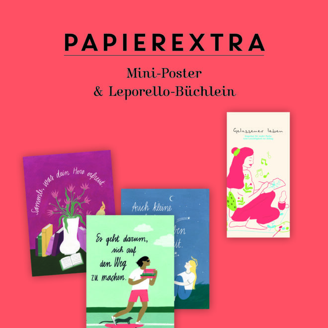 Papierextra der 101. Flow: Mini-Poster und Leporello-Büchlein